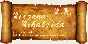 Miljana Mihaljica vizit kartica